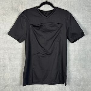 Lalabu Dad Shirt Mens Medium Black Baby Wearing Kangaroo Care Pouch Short Sleeve